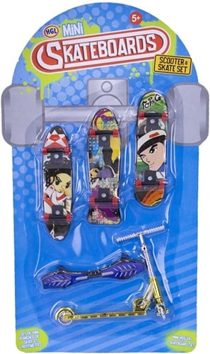 Mini Skateboards Scooter and Skate Set 5 delig 18x30cm