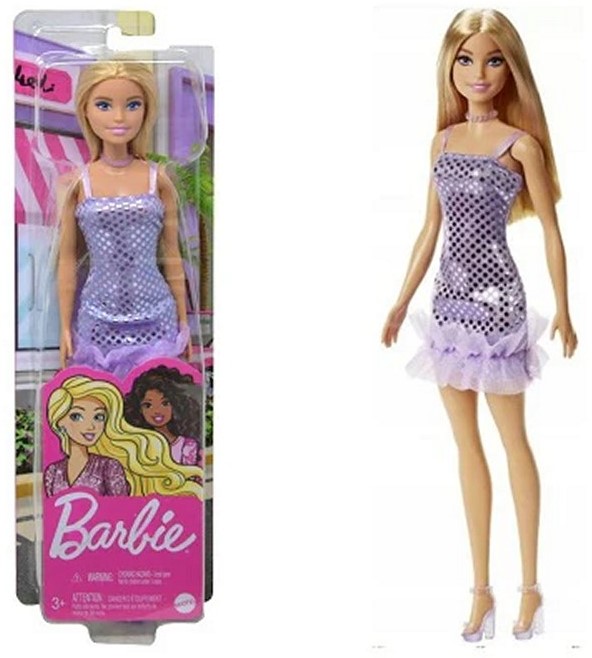 Barbie Doll with Glitter Dress 3 assorted 10x32.5cm