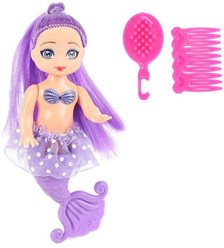 MERMAIDS Bambola sirena 12cm con 2 pettini 3 assortiti-2