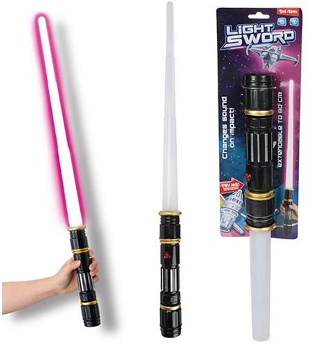 Lichtzwaard -Force- op kaart + licht en geluid 80cm