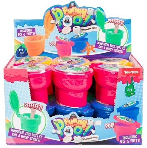FUNNY POO Pâte à pets dans la cuvette des toilettes 9,5x6,5x6,5cm 4 modèles assortis présentés-2
