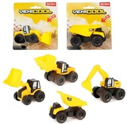 CARS&TRUCKS Mini Baufahrzeug 4 sortiert 6x13x14cm