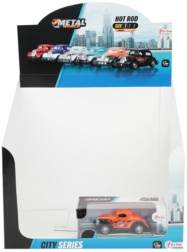 Die Cast Car Hot Rod Pullback 4 assortis en affichage 6,5x14cm-2