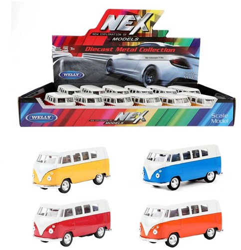WELLY Volkswagen bus 1963 T1 11,5cm assortitis in display (12)