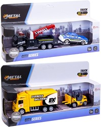 LKW Metall mit Auto / Gabelstapler 2 sortiert 11x24cm