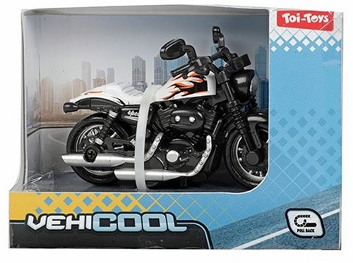 VEHICOOL Motorcycle Scale Model "Chopper" Pullback 1:36 4 Assorted 9x11,5cm-2