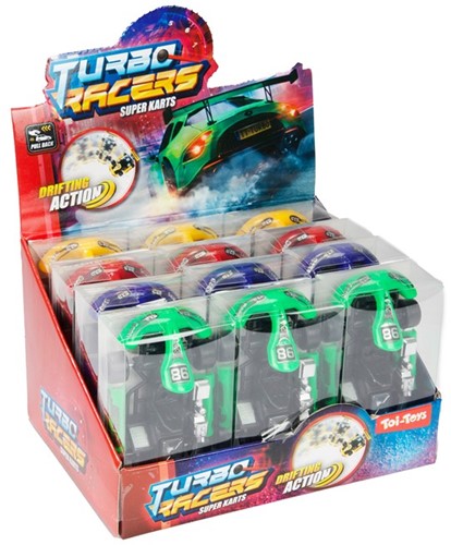 TURBO RACERS Auto -Kart- Reibung 4-fach sortiert 9,5x5x3cm im Display (12)-3