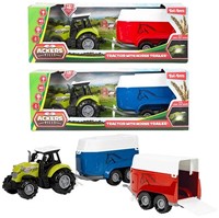 ACKERS VILLE Tractor 10cm with trailer + light and sound 2 assorted 9x25.5x8cm