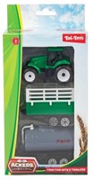 TRACTOR Tracteur 7cm avec 2 remorques 6 assorties 11x21.5cm-2