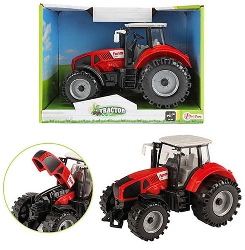 TRACTOR Tracteur 19cm friction rouge 18x24cm
