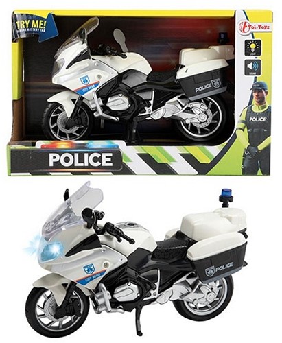 Politiemotor met Licht en Geluid 1:20 ((UK / Police) 14x22cm