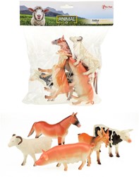 ANIMAL WORLD Boerderij dieren Deluxe  13-15cm 5 stuks in zak 22,5x28cm