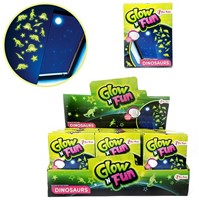 GLOW N FUN Glow in the Dark deco pegatinas Dino 9x12cm in display (24)