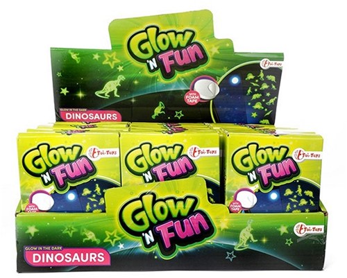 GLOW N FUN Glow in the Dark deco pegatinas Dino 9x12cm in display (24)-2