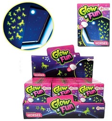 GLOW N FUN Glow in the Dark adesivi decorativi cavallo 9x12cm in display (24)