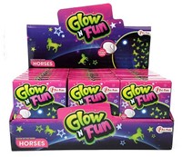 GLOW N FUN Glow in the Dark déco stickers cheval 9x12cm in display (24)-2
