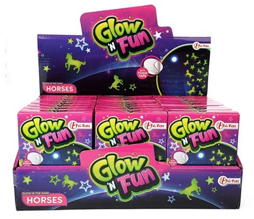 GLOW N FUN Glow in the Dark Deco Aufkleber Pferd 9x12cm im display (24)-2