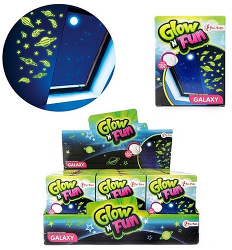 GLOW N FUN Glow in the Dark adesivi decorativi stella 9x12cm in display (24)