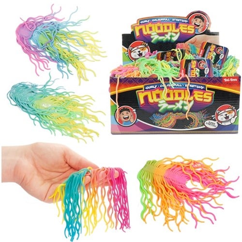 Noodles Curly Colourfull Super Rekbaar 3 assorti in display (48)
