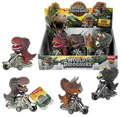 WORLD OF DINOSAURS Dino op motor frictie 9x11cm 4 assorti in display (6) 
