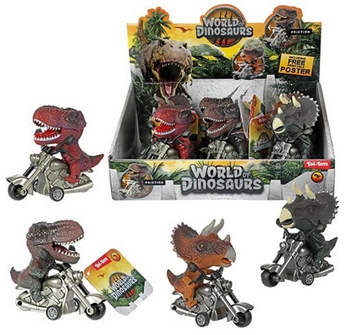 WORLD OF DINOSAURS Dino su motore frizione 9x11cm 4 assortiti in espositore (6)