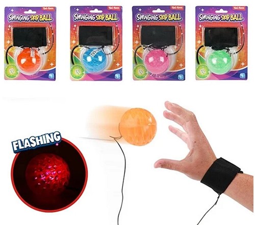 Ballon 5cm avec élastique Light Bungee + sangle cheville 4 assortis 10,5x19,5cm