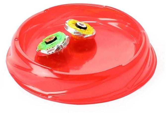 Spinning top fight 2 pieces Shooting toll with arena 23x28.5cm
