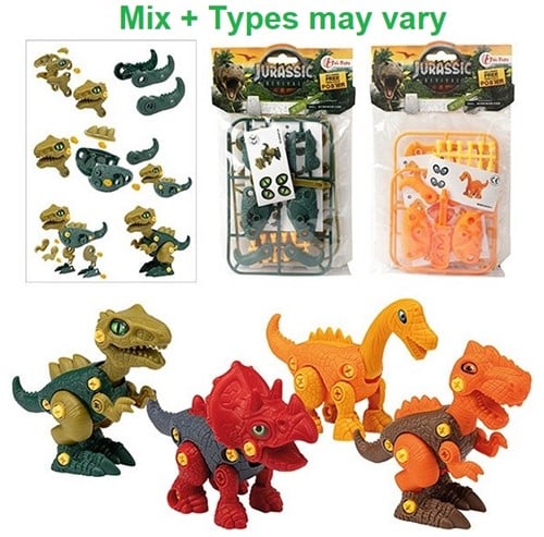 Set -Bouw een Dino- incl schroevendraaier 4 assorti 13x22cm