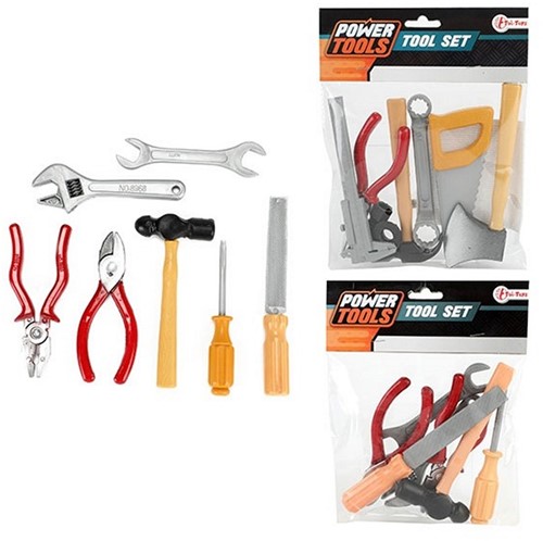 POWER TOOLS Set attrezzi in busta 3 assortiti 17x21,5cm 