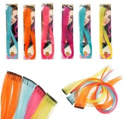 Fluorescent hairpiece 50cm 6 assorted