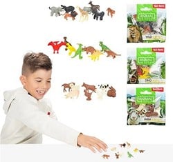 ANIMAL WORLD Set micro animals 8 pieces 3 assorted 9x9cm