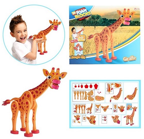 3D Foam Blocks Giraffe 104pcs 26x31,5cm