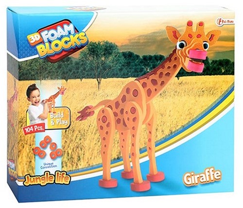 3D Foam Blocks Giraffe 104pcs 26x31,5cm-2