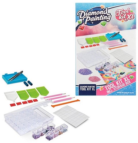 Diamond Painting kit XL met pennen+opbergdoos 13x20cm