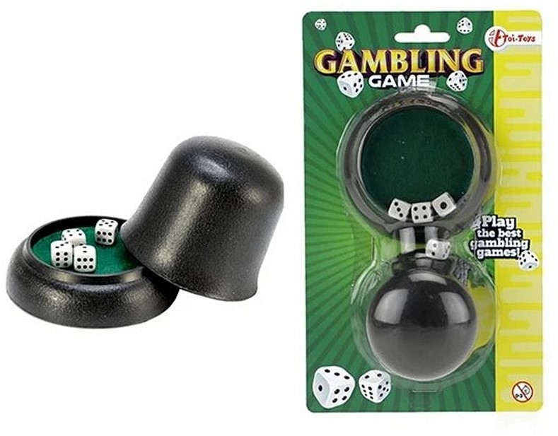 Cayro Poker Würfelspiel - Becher Mit 5 Pokerwürfeln & Lederfutter