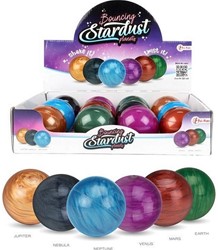 Ballon rebondissant Galaxy 6cm 6 assorti en présentoir (12)