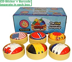 Surprise Squishy PU Dumpling 8,5cm 6 assorti in display (12) Landen-Editie