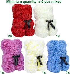 Rose bear 5 assorted 25cm