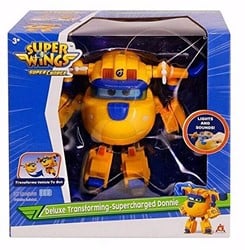 Super Wings Deluxe Transforming-Supercharged Donnie mit Licht und Sound 22x21cm