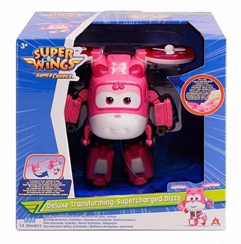 Super Wings Deluxe Transforming-Supercharged Dizzy met licht en geluid 22x21cm
